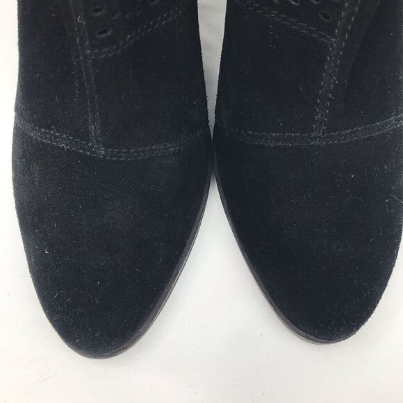 Lucky Brand RAMSES Black Suede Leather Laser Cut PointedToe Zipper Ankle Boots - Picture 11 of 16